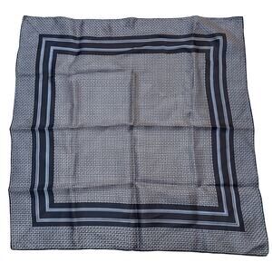 Vintage Ashear All Silk Pocket Square Scarf Hand Rolled Blue Italy 18.5" x 18.5"